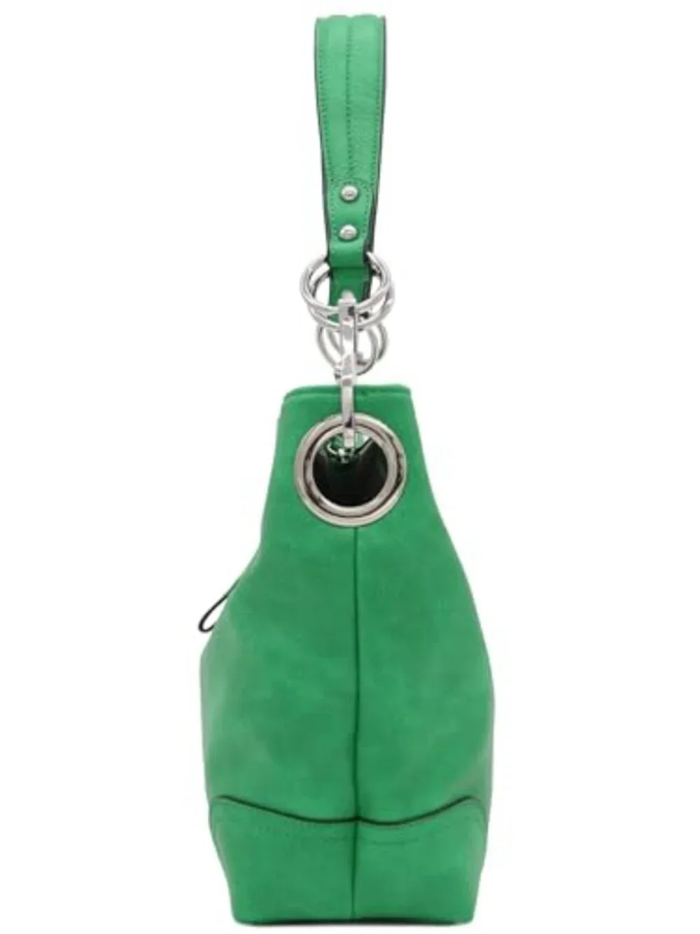 Hobo Shoulder Bag with Detachable Strap Faux Leather